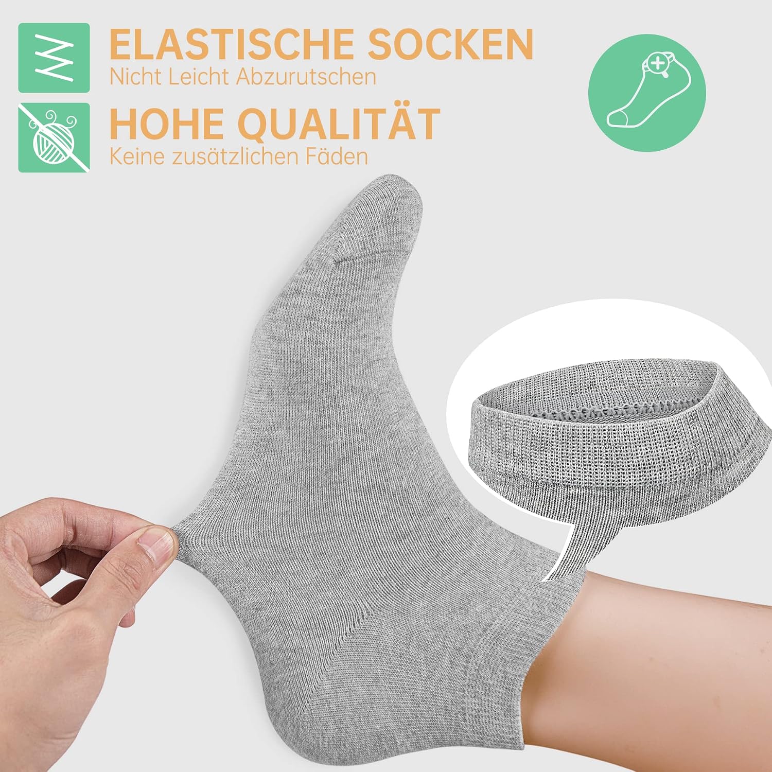 Thumbnail 3 de FALARY Sneaker Socken (Unisex, 12 Paar) aus Bio-Baumwolle – kurz, atmungsaktiv, Schwarz/Weiß/Grau