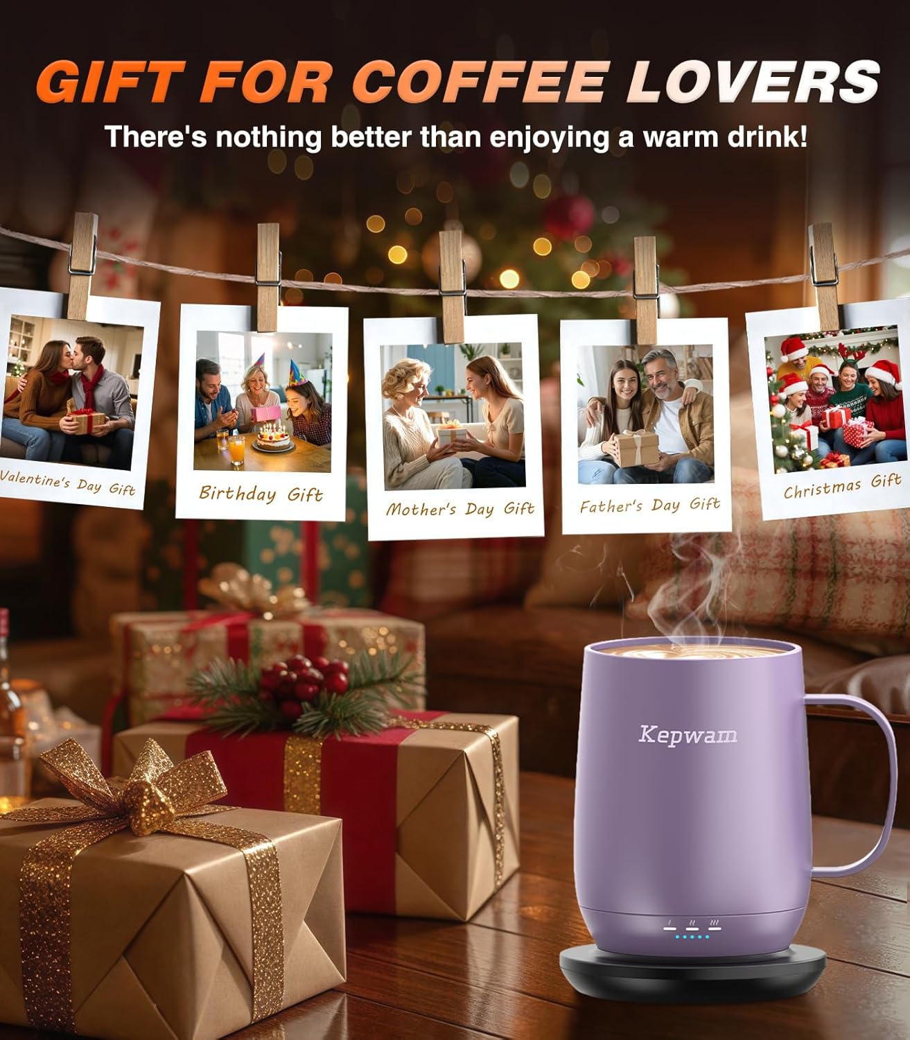 Thumbnail 6 de Kepwam Self Heating Coffee Mug T2 16oz, 150‑Min Battery