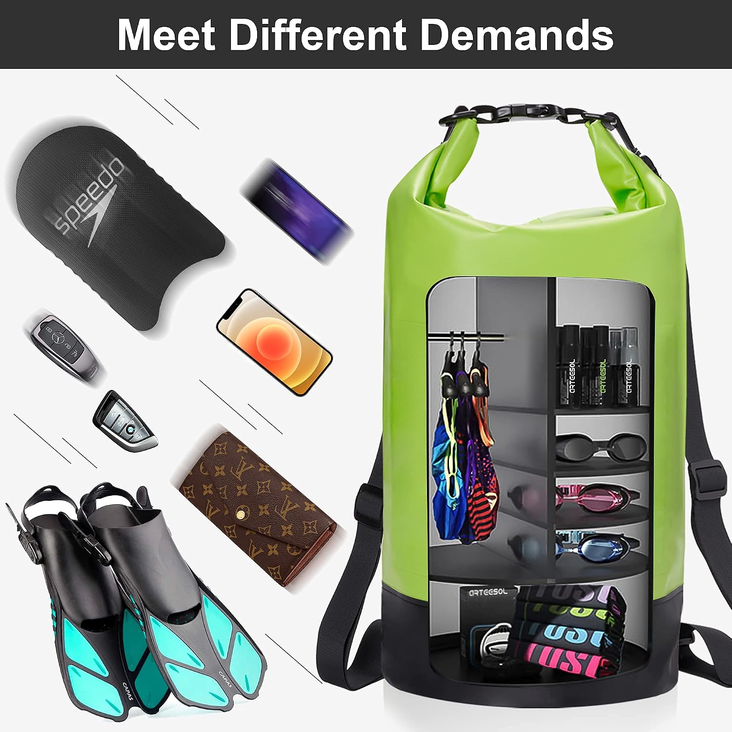 Detalle 2 de Waterproof Dry Bag (5L/10L/20L/30L) with Adjustable Shoulder Straps