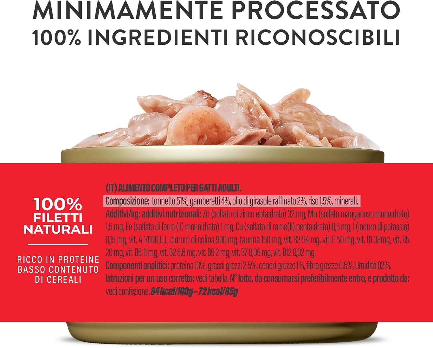 Detalle de Schesir Tonnetto con Gamberetti in Gelatina: umido per gatti, 12x85g