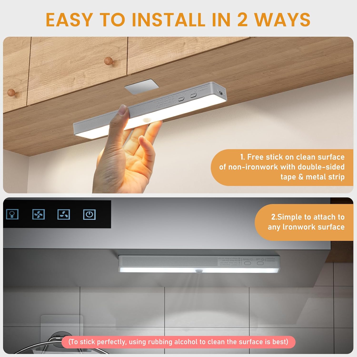 Thumbnail 6 de Racokky Under Cabinet Lights with Charging Station: 6 Pcs Rechargeable Motion Sensor LED Kit