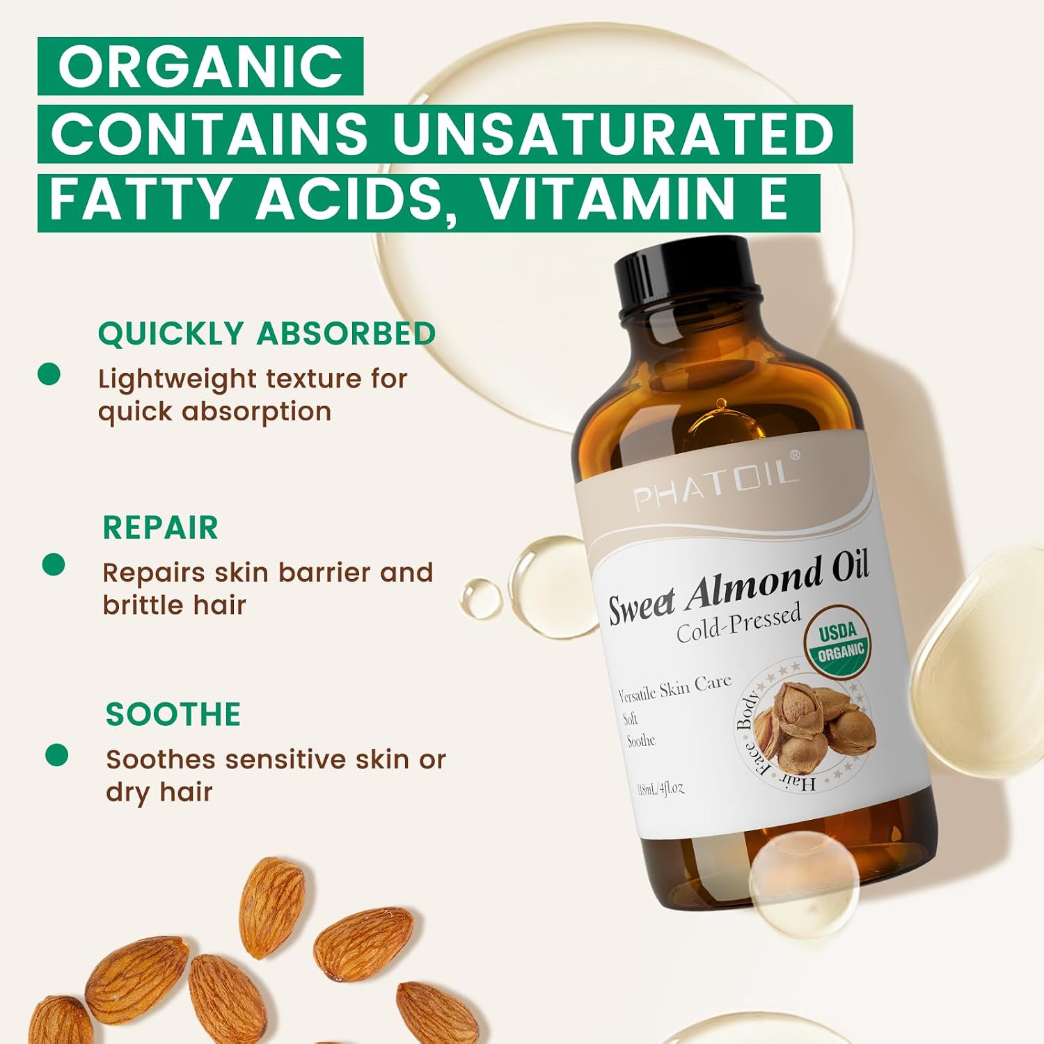 Detalle 1 de Organic Sweet Almond Oil 118ml