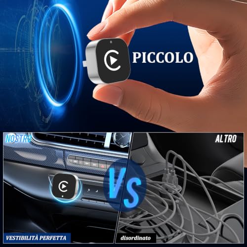 Detalle 2 de BSTOEM Adattatore Wireless 2-in-1 CarPlay/Android Auto USB-C: basta cavi, compatibilità ampia