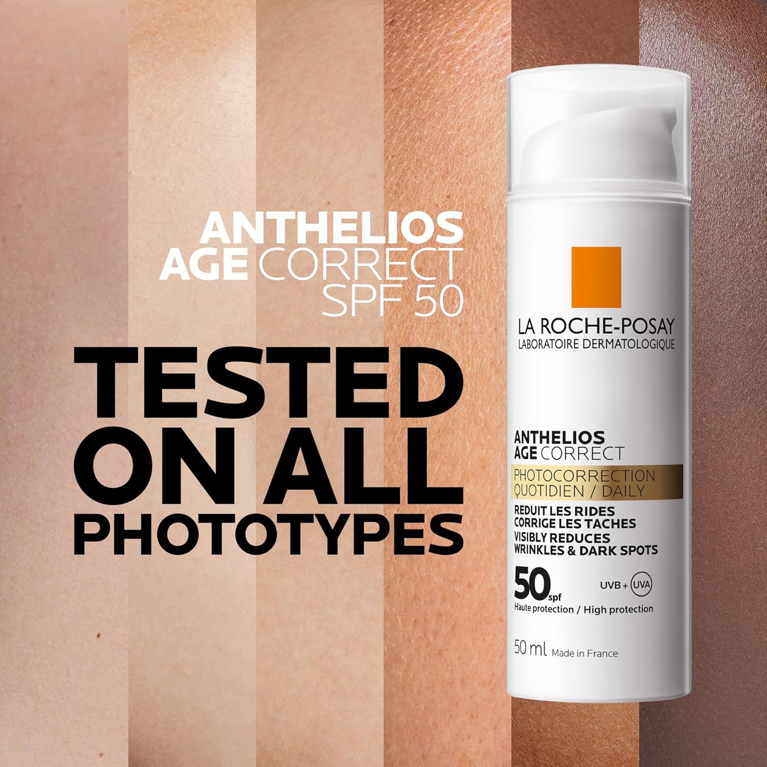 Detalle de La Roche-Posay Anthelios Age Correct SPF50: Daily Anti-Ageing Sunscreen with Hyaluronic Acid & Niacinamide