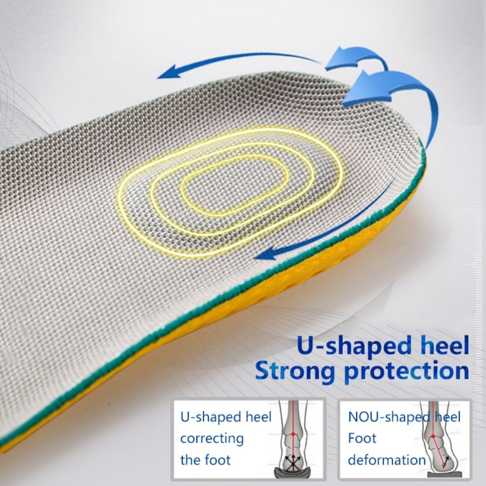 Thumbnail 4 de XINIFOOT 3 Pairs Elastic Shock Absorbing Shoe Insoles (Yellow) – breathable honeycomb sneaker inserts