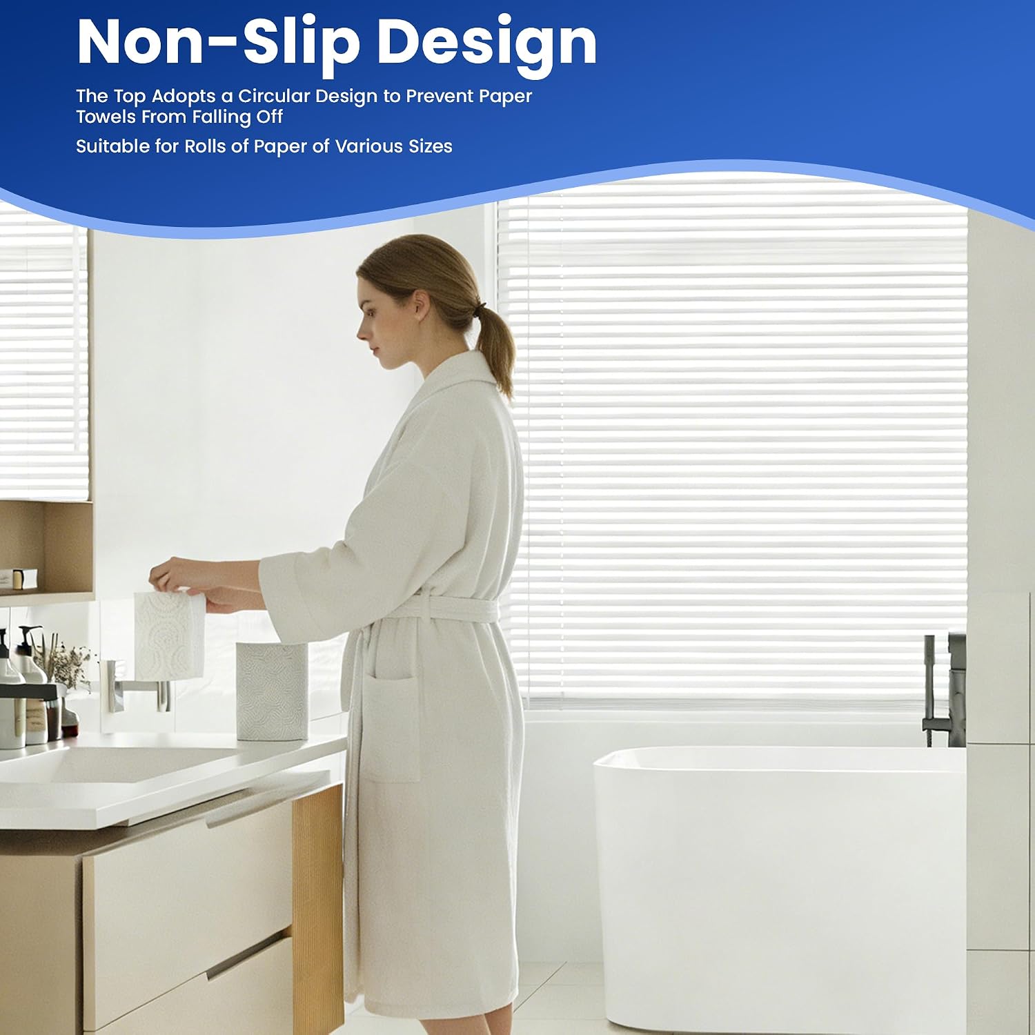 Detalle 2 de Mooche Chrome Wall Mounted Toilet Roll Holder (17.6 cm) – SUS304 Stainless Steel