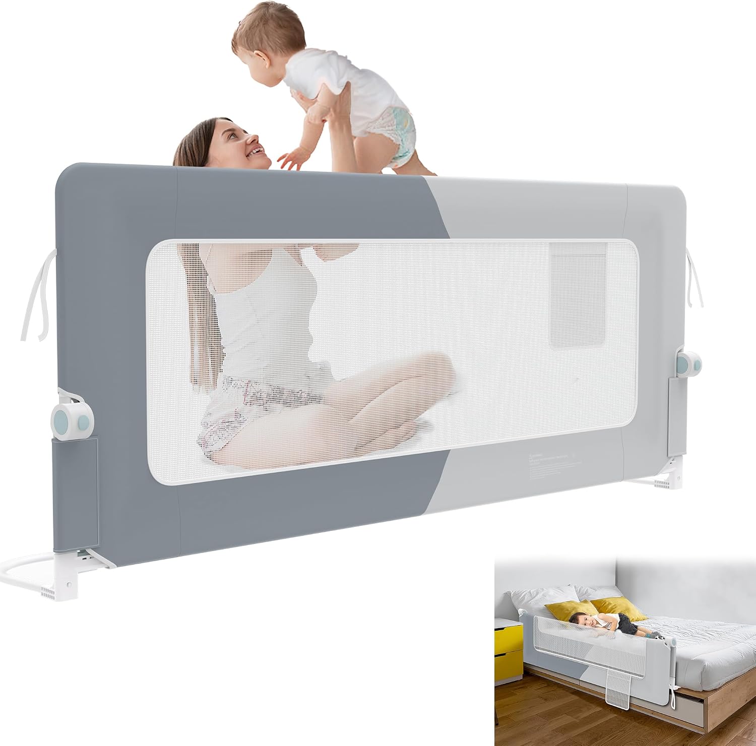 Detalle de YRHome 180 cm Bettgitter Rausfallschutz