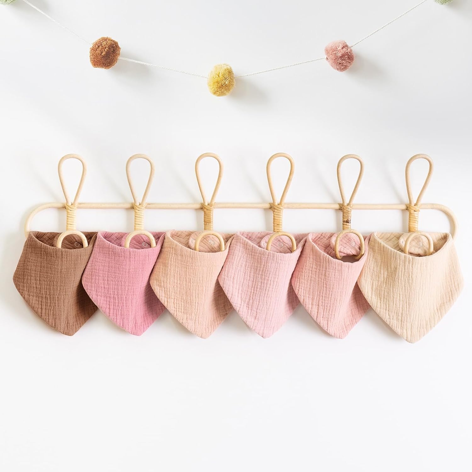 Thumbnail 6 de Yukkidds Baby Bibs 100% Muslin Cotton Dribble Bibs – 6 Pack (Pink & Khaki) for 0–36 Months