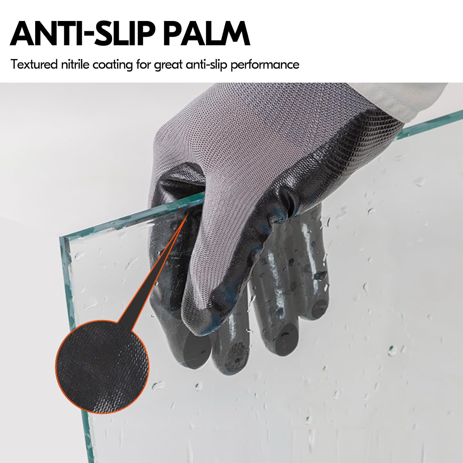 Detalle 2 de Vgo 10 pairs safety work gloves, nitrile palm