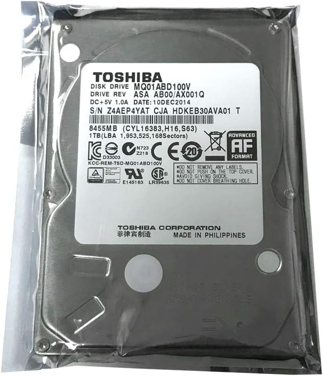 Detalle de 東芝 MQ01ABD100V 2.5インチ内蔵HDD 1TB・5400RPM・SATA 3.0Gb/s・8MBキャッシュ