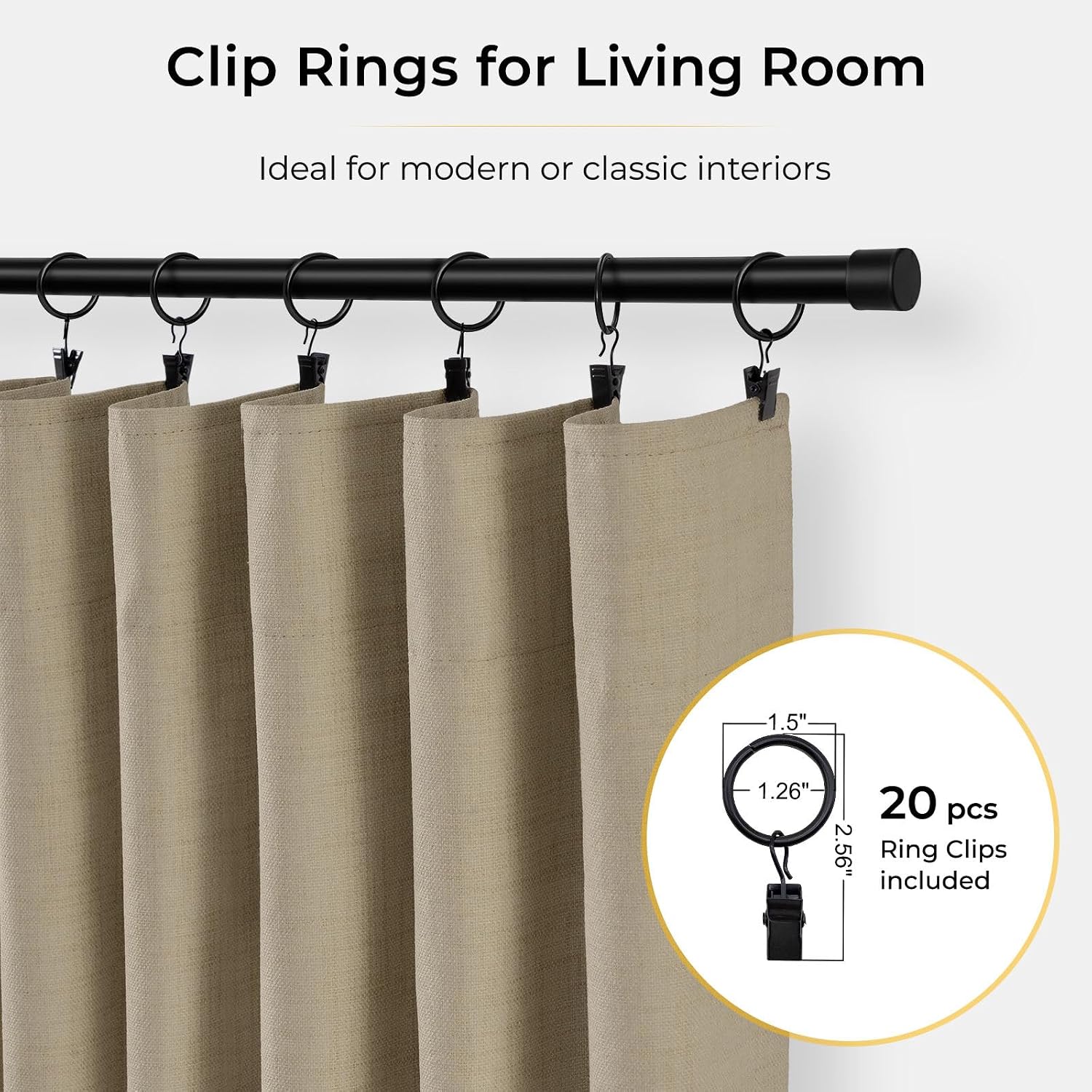 Detalle de INOVADAY Blackout Curtains, 84-Inch Length