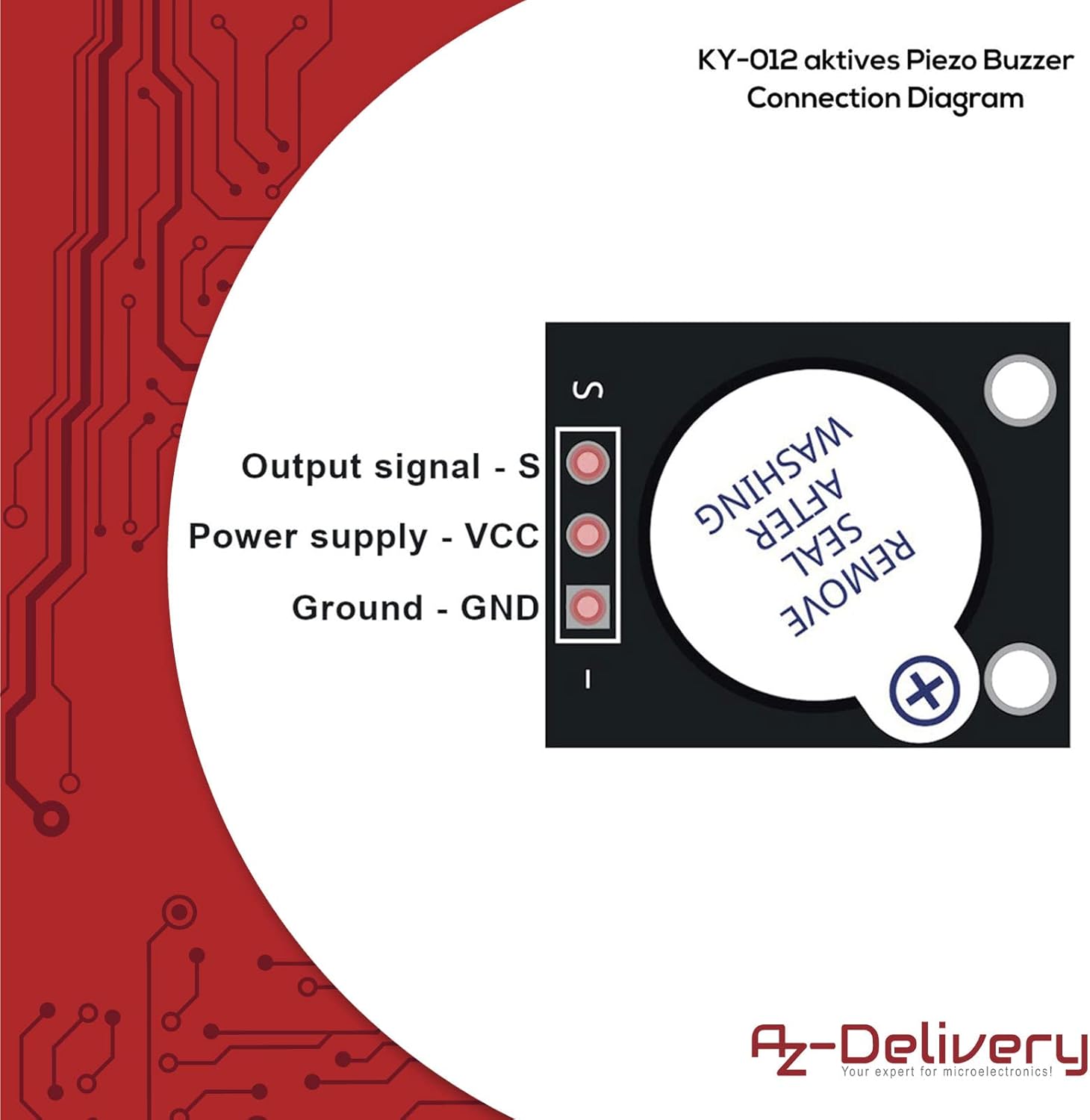 Thumbnail 3 de AZDelivery 3X KY-012 : capteur d’alarme à buzzer piézo actif (module 5 V) pour Arduino et Raspberry Pi