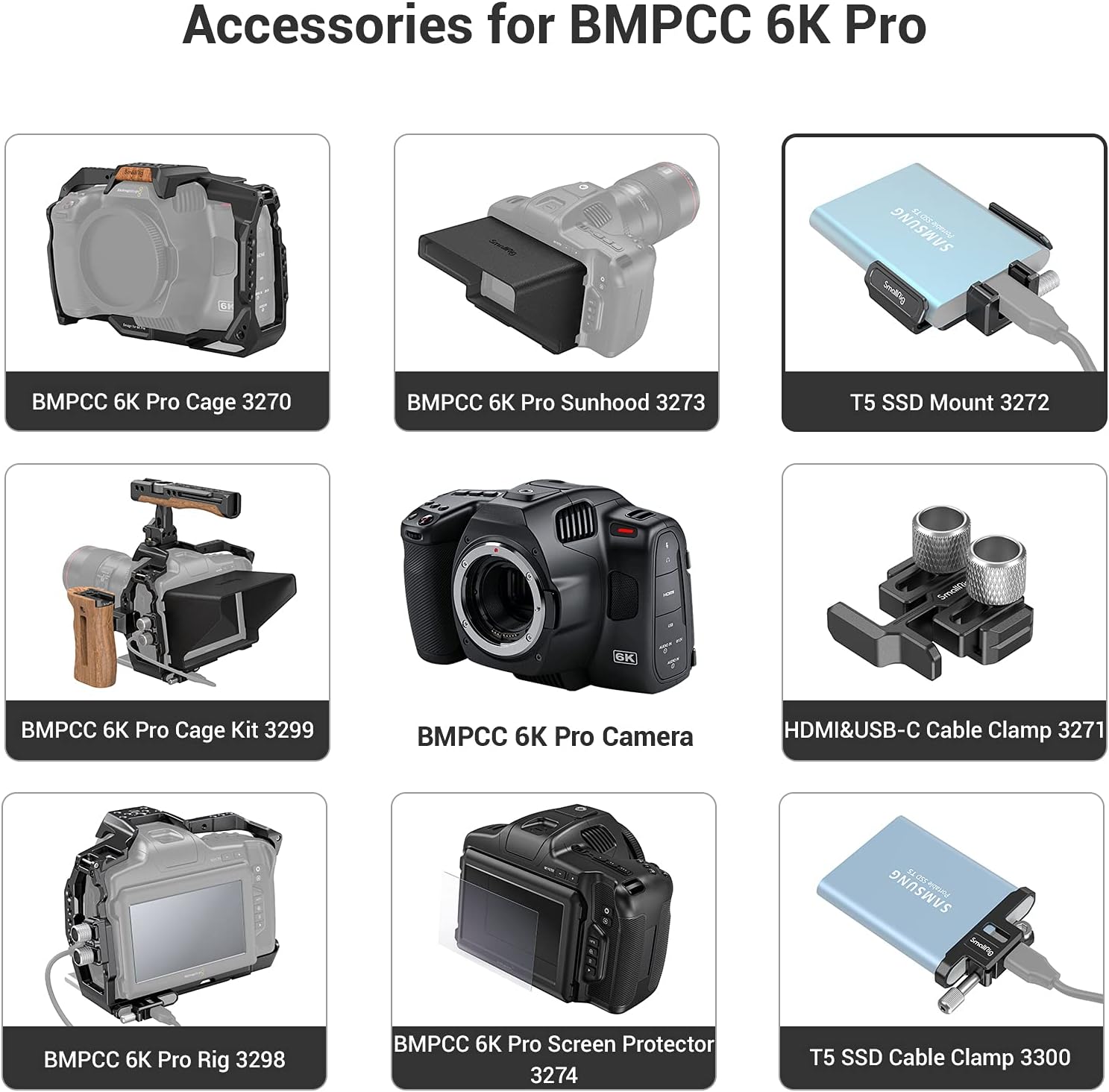 Thumbnail 4 de SMALLRIG support de montage SSD pour T5/T7 – compatible BMPCC 6K Pro Cage (3272)