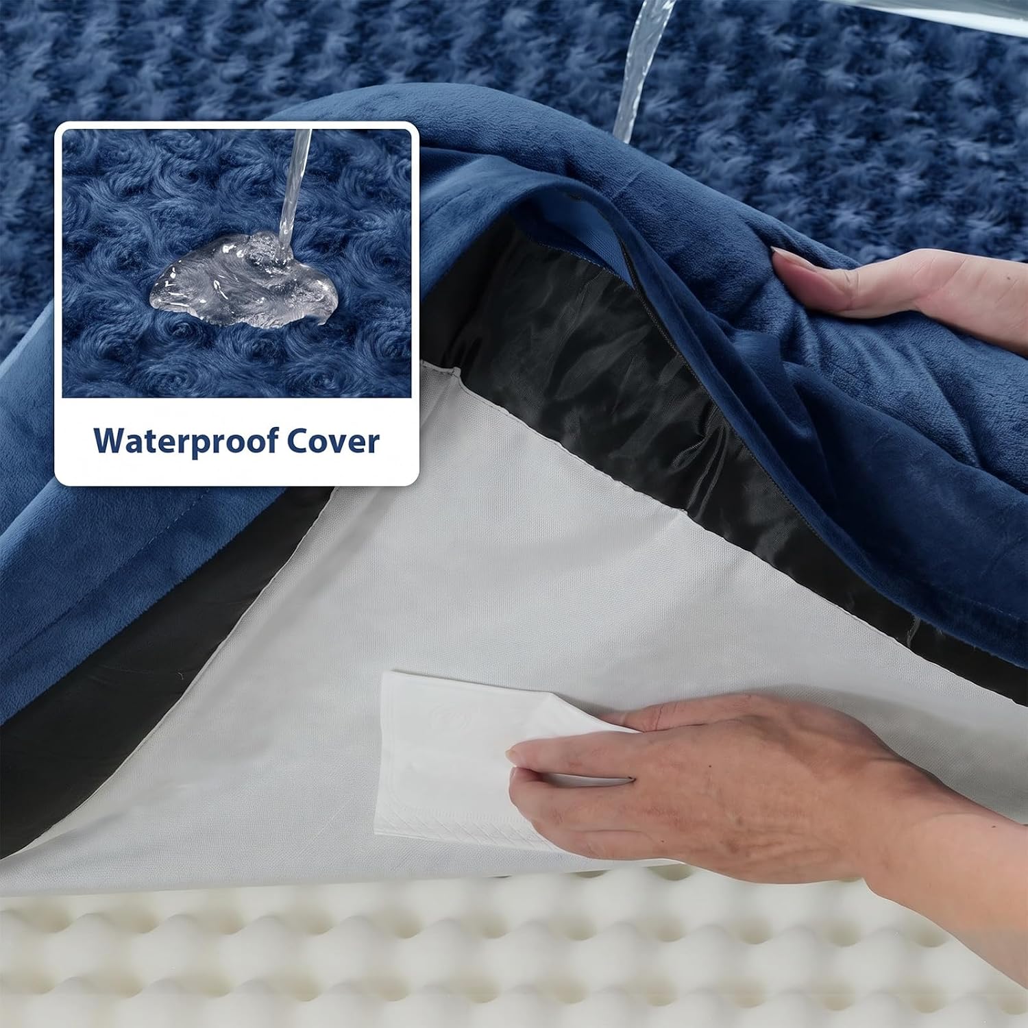 Detalle de BFPETHOME Orthopedic Dog Bed, 42 x 30 x 7.5-Inch L-Shaped, Washable