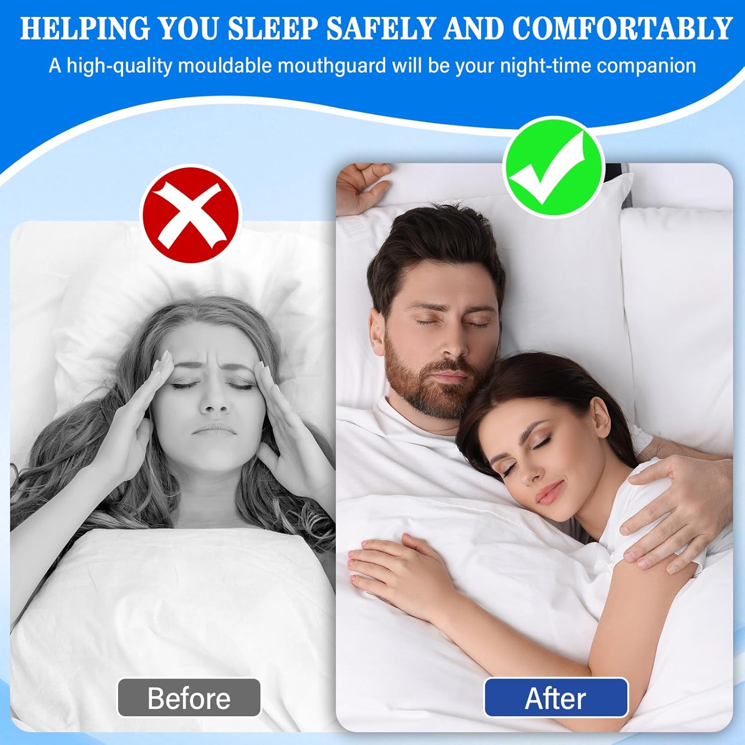 Thumbnail 6 de 4 Pack Sleeping Mouth Guard for Clenching Teeth at Night – Reusable, With Travel Cases (2 Large + 2 Small)