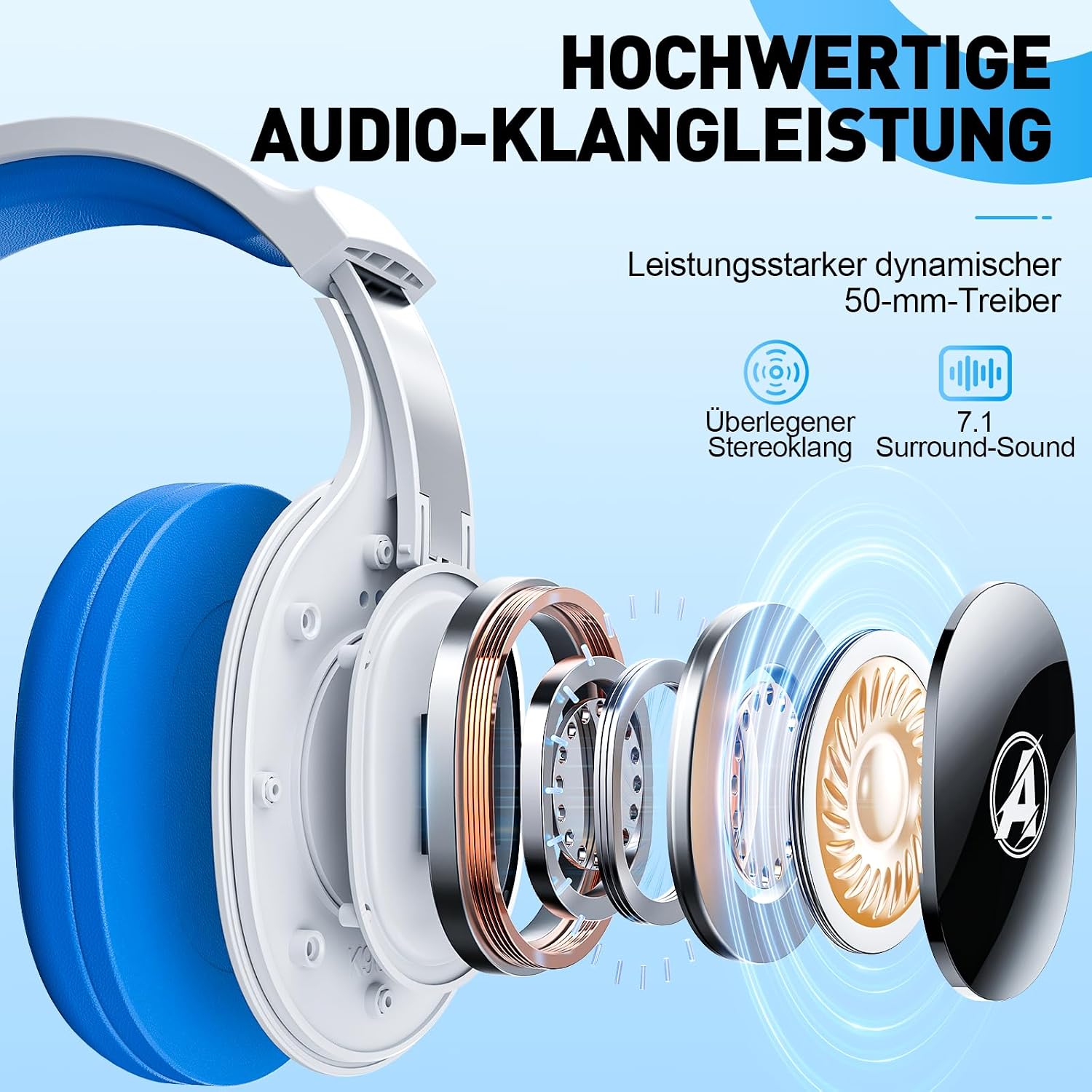 Detalle 2 de Awinnasey Gaming-Headset mit 2,4 GHz