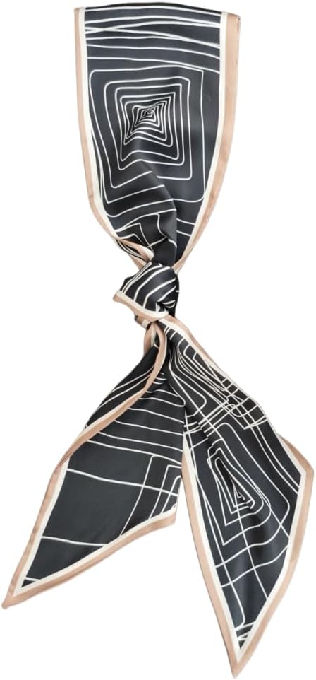 Detalle de GIMIRO Satin Seidenschal 148 x 13,5 cm – Double Layer Krawatte und Schal für Blazer, Mantel oder Kleid