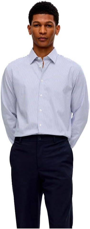 Detalle de Selected Homme Shirt Slim Fit Stretch: camicia aderente, versatile e confortevole