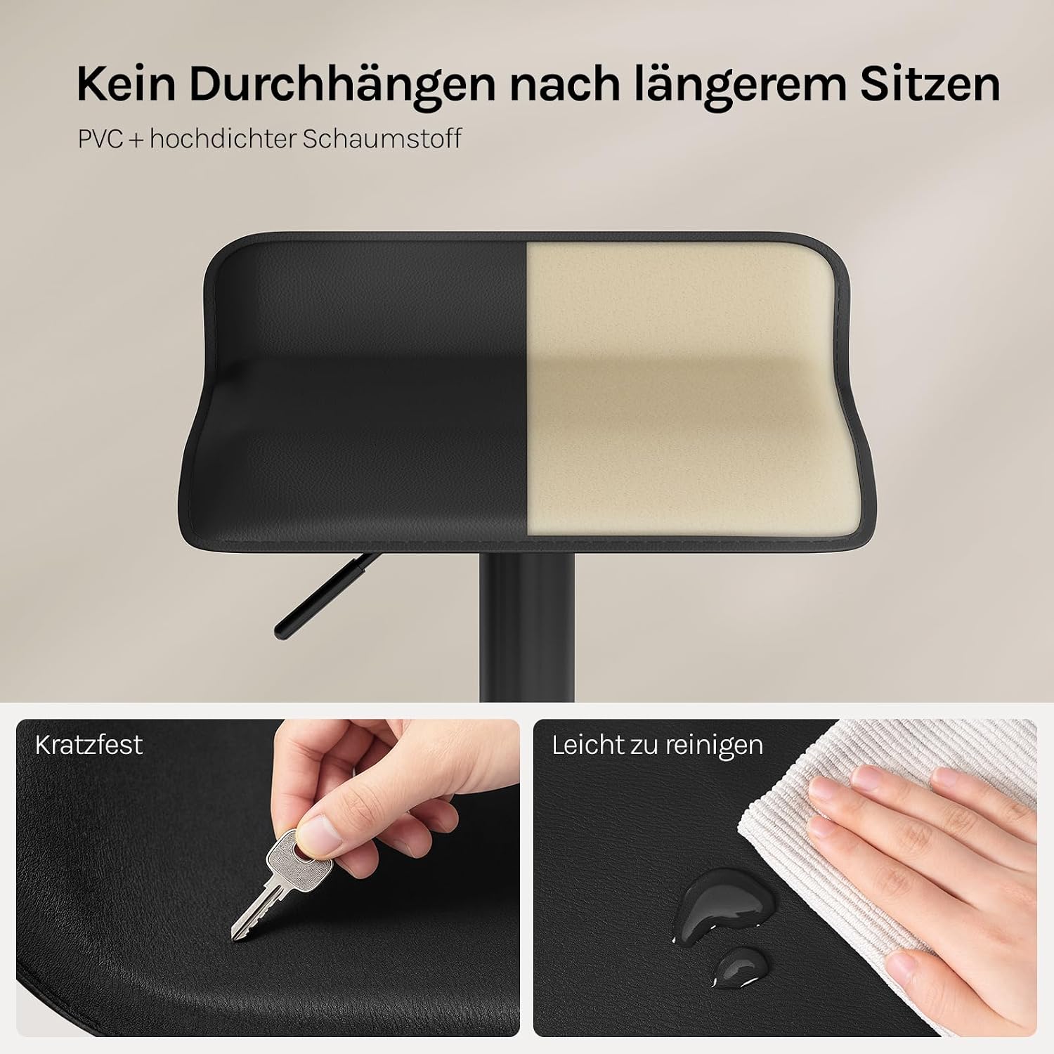 Detalle 2 de WOLTU Barhocker 57,5–79 cm höhenverstellbar