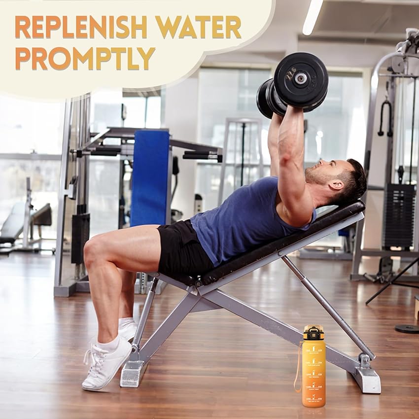 Detalle 2 de Botella Agua 1000 ml con paja motivacional 🚰