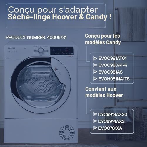 Detalle 2 de 1E 40006731 : lot de 2 filtres pour sèche-linge Candy, échangeur