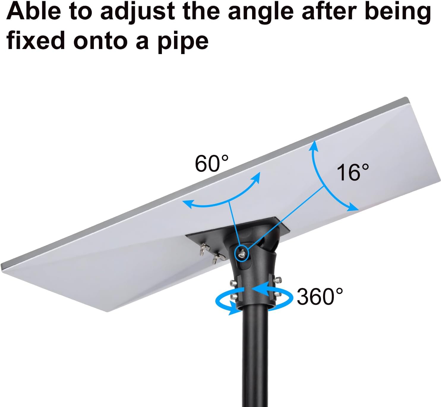 Detalle de PowGrow Pipe Adapter for Starlink Gen 3/Standard 4/4X – Adjustable Pole Mount