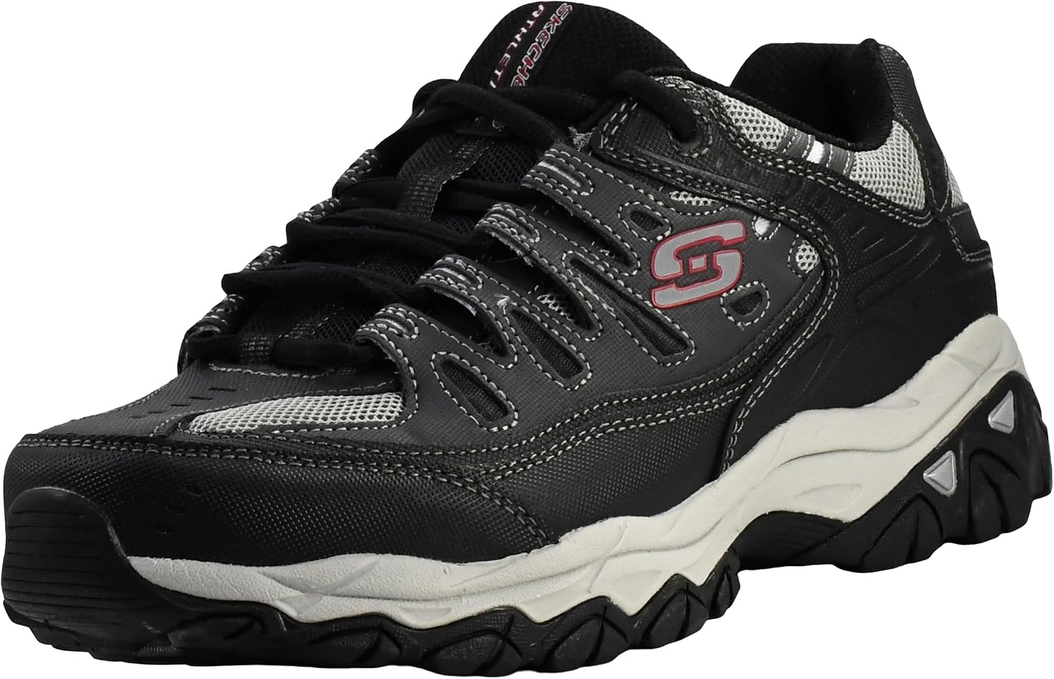 Detalle de Skechers Men's Afterburn M. Fit Fashion Sneakers – Leather Upper, Memory Foam Insole