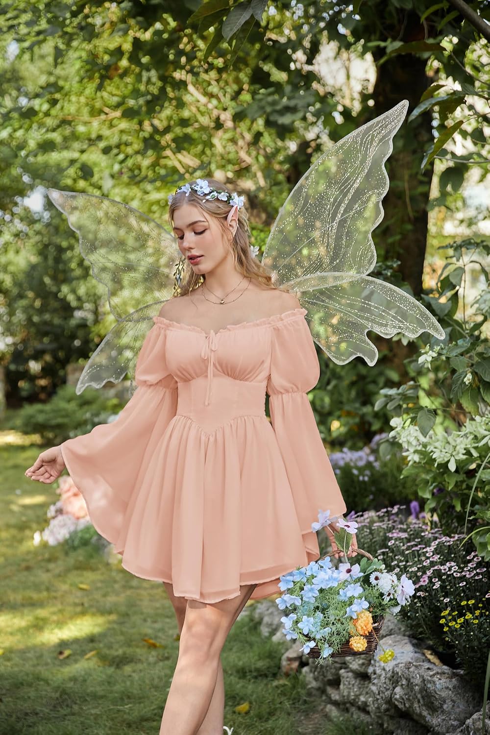 Detalle 2 de Scarlet Darkness Women's Renaissance Faire Fairy Witchy Dress with Pockets