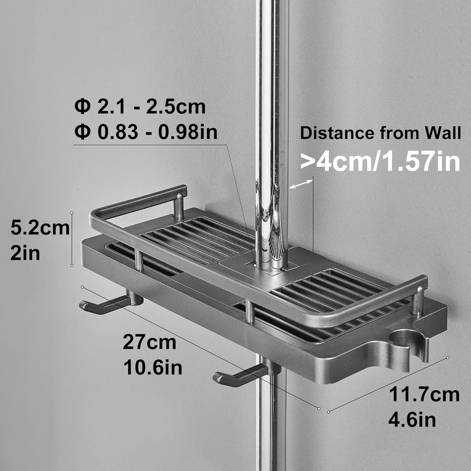 Thumbnail 2 de DUFU Mensola Doccia 27x12 cm per asta 21-25mm