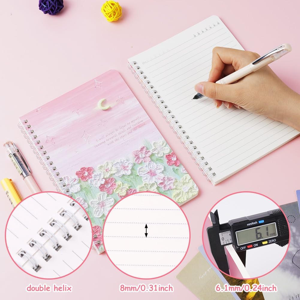 Thumbnail 4 de OFFCUP Lot de 4 cahiers A5 à spirales rayés (120 pages au total)