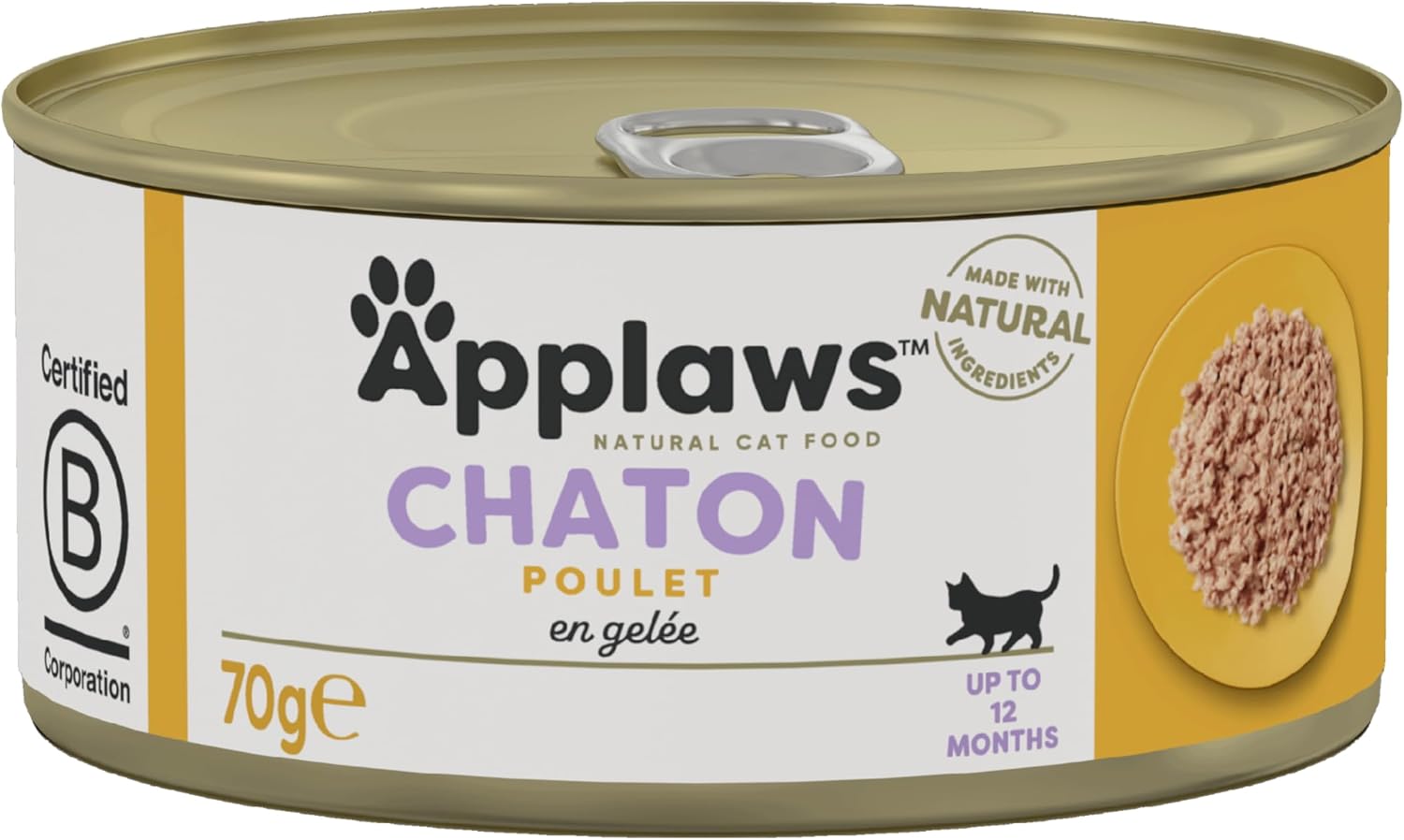 Detalle de Applaws Natural Aliment Humide pour Chatons – Poitrine de Poulet en Gelée, Pack 24 × 70 g