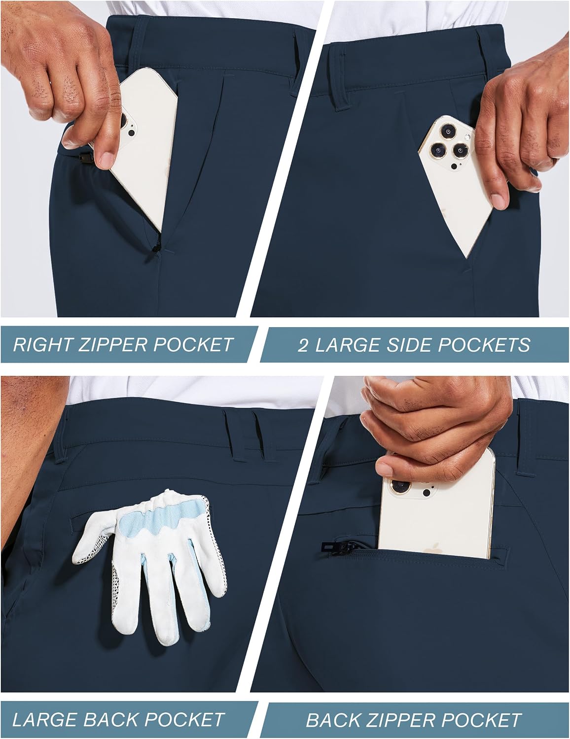 Thumbnail 5 de PULI Men's Golf Dress Shorts Flat Front Hybrid 7 Inch