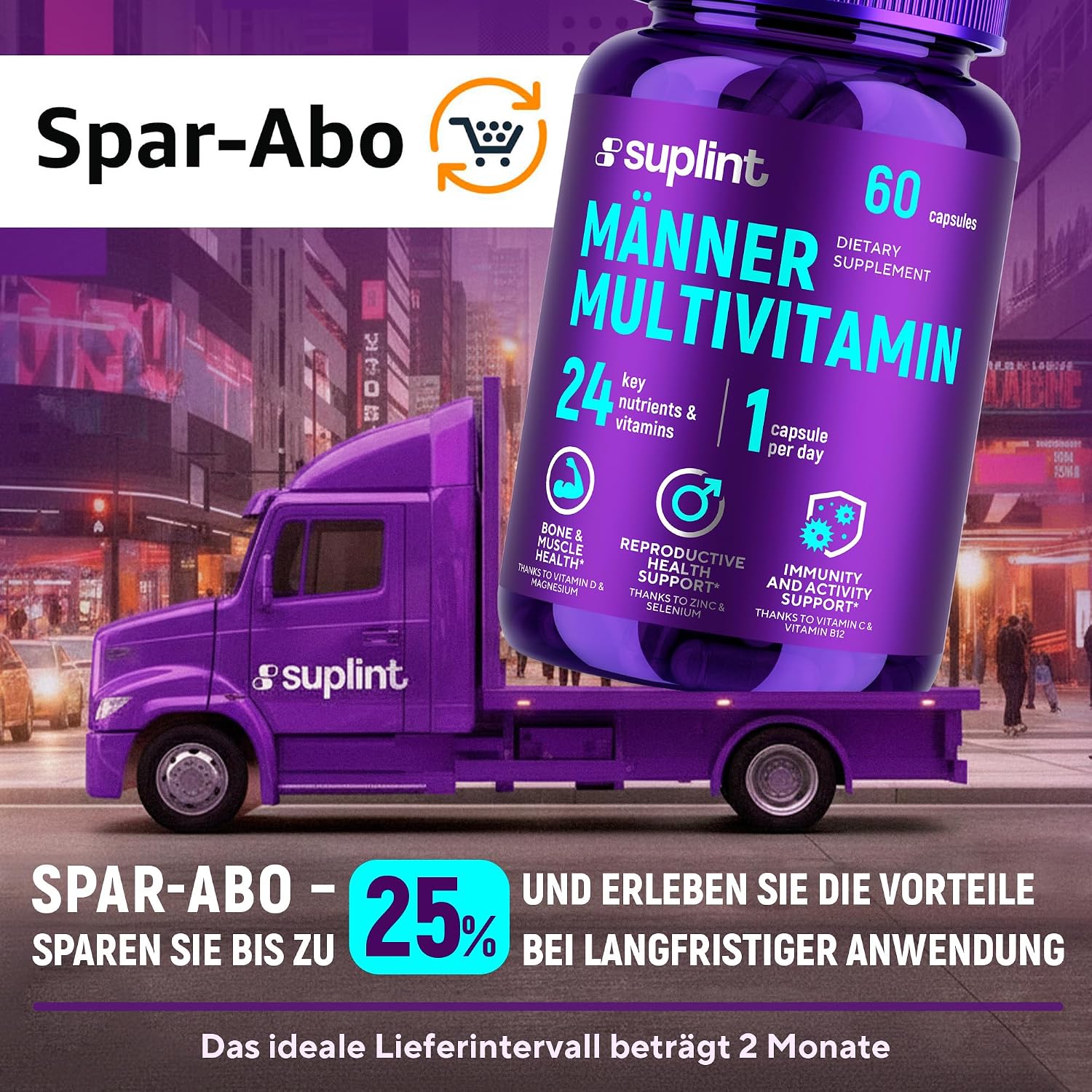 Detalle de Multivitamin für Männer, 60 Kapseln für 60 Tage