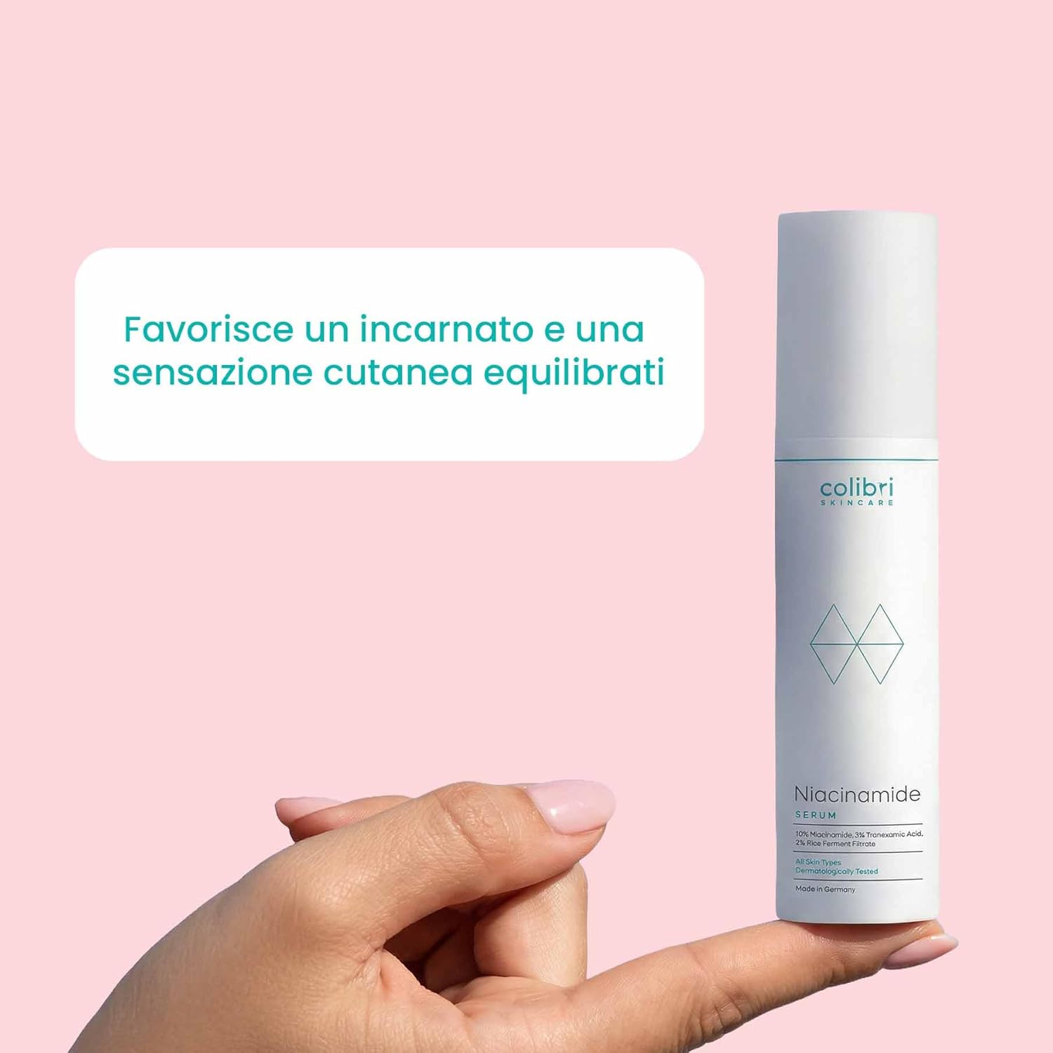 Detalle 2 de colibri skincare Siero alla niacinamide 10% da 50 ml per pori visibilmente raffinati e pelle impura
