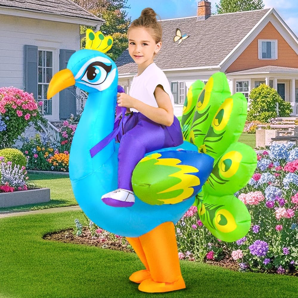 Detalle de KOOY Inflatable Peacock Costume, 190T Polyester