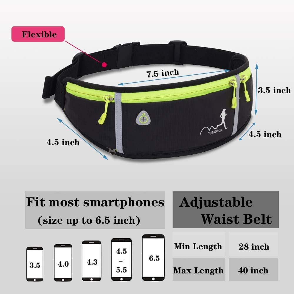 Thumbnail 1 de TuTuShop Lightweight Running Belt Adjustable Running Waist Pack with Elastic Strap