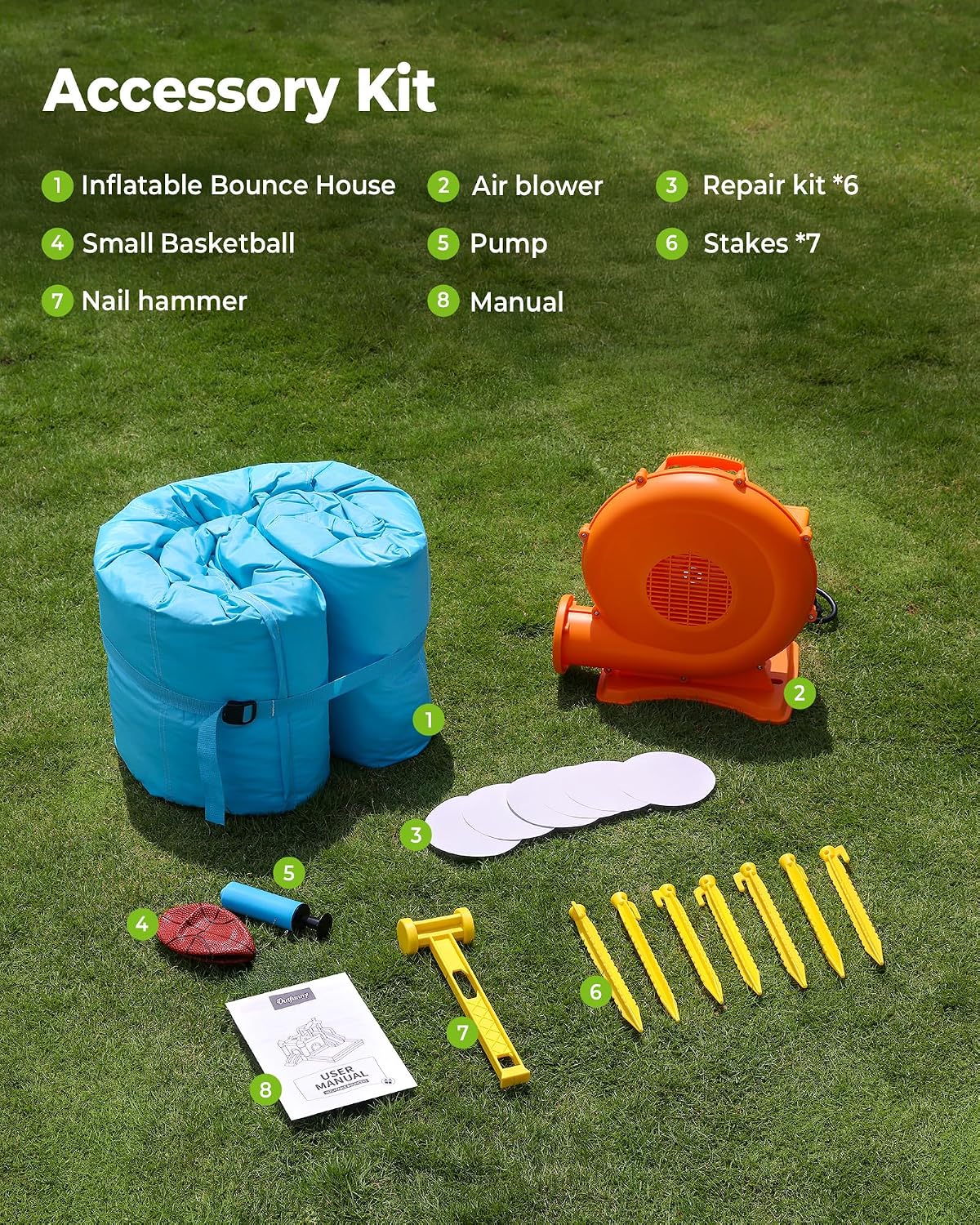 Thumbnail 6 de Outfunny Inflatable Bounce House 450W blower 🏰
