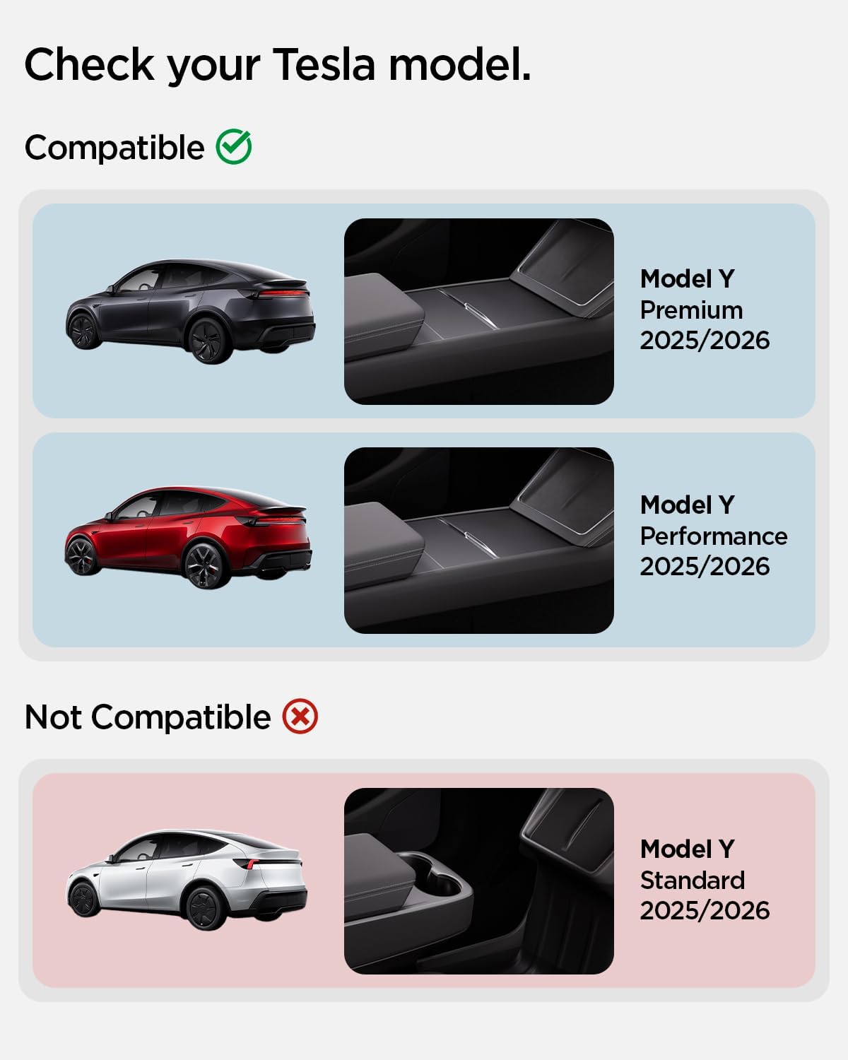 Detalle 2 de Spigen Mittelkonsole Abdeckung für kabelloses Ladepad (Tesla Model Y Juniper 2025/2026) – Ultraflach 0,8 mm, Silikon – Weiß