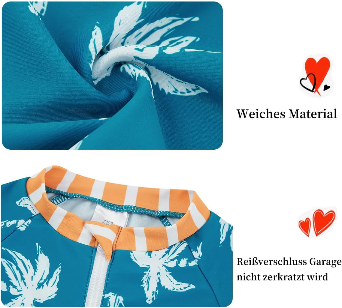 Detalle de UMELOK Baby Badeanzug mit Sonnenhut – UV-Schutz UPF 50+ für Baby Jungen