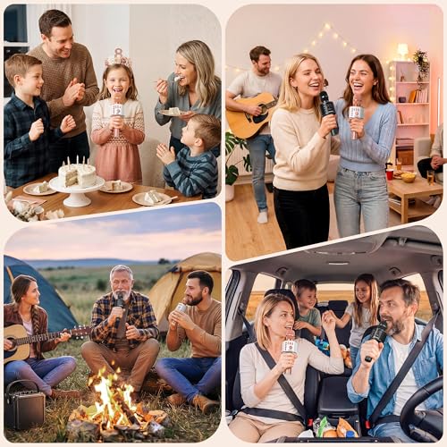 Thumbnail 7 de BONAOK Wireless Bluetooth Karaoke Microphone (Q37 Rose Gold) – 3-in-1 Portable Mic, Speaker, and Recorder
