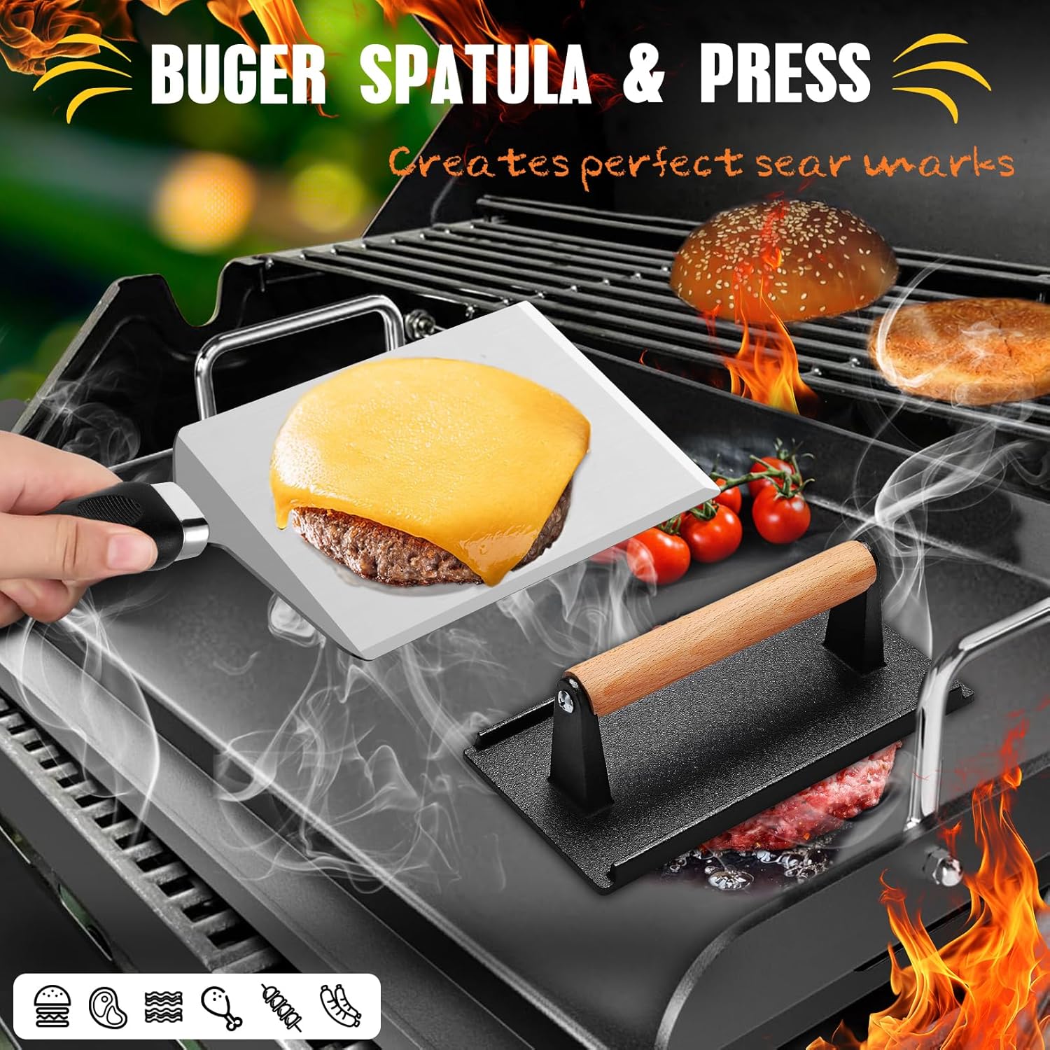 Detalle 2 de RINPIR 33-Piece Griddle Accessories Kit for Blackstone and Flat Top Grills