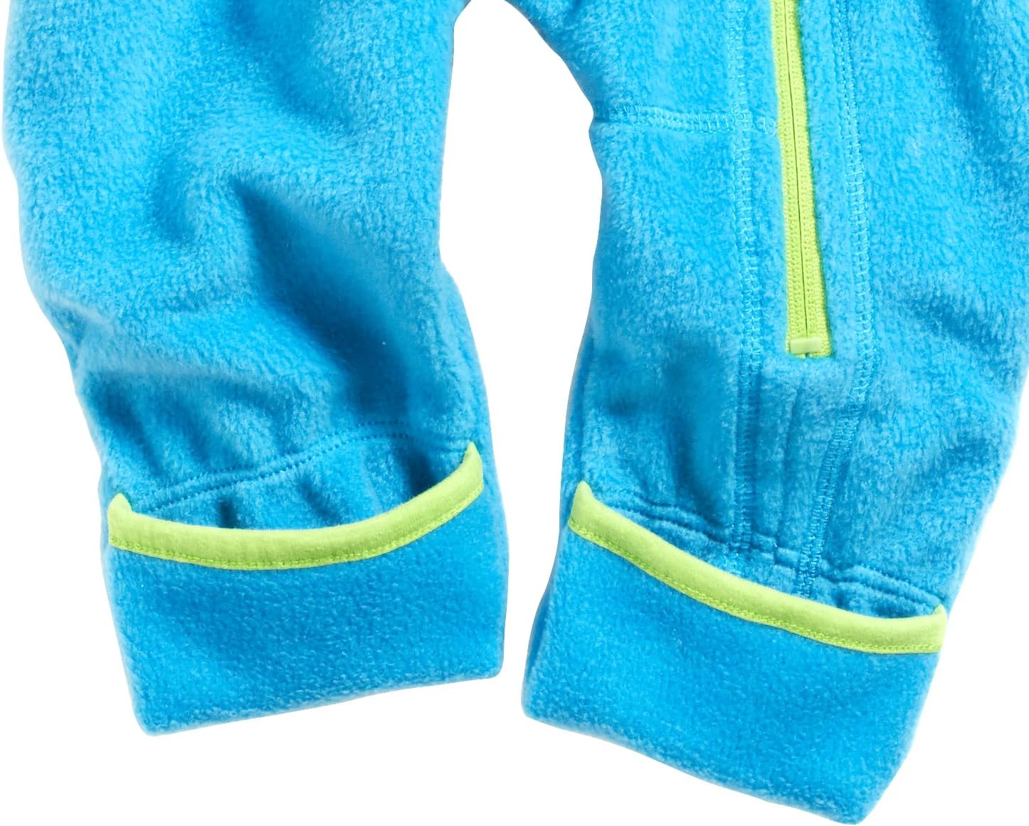 Detalle de Playshoes Baby Fleece-Overall – atmungsaktiver Unisex-Jumpsuit mit langem Reißverschluss und Kapuze