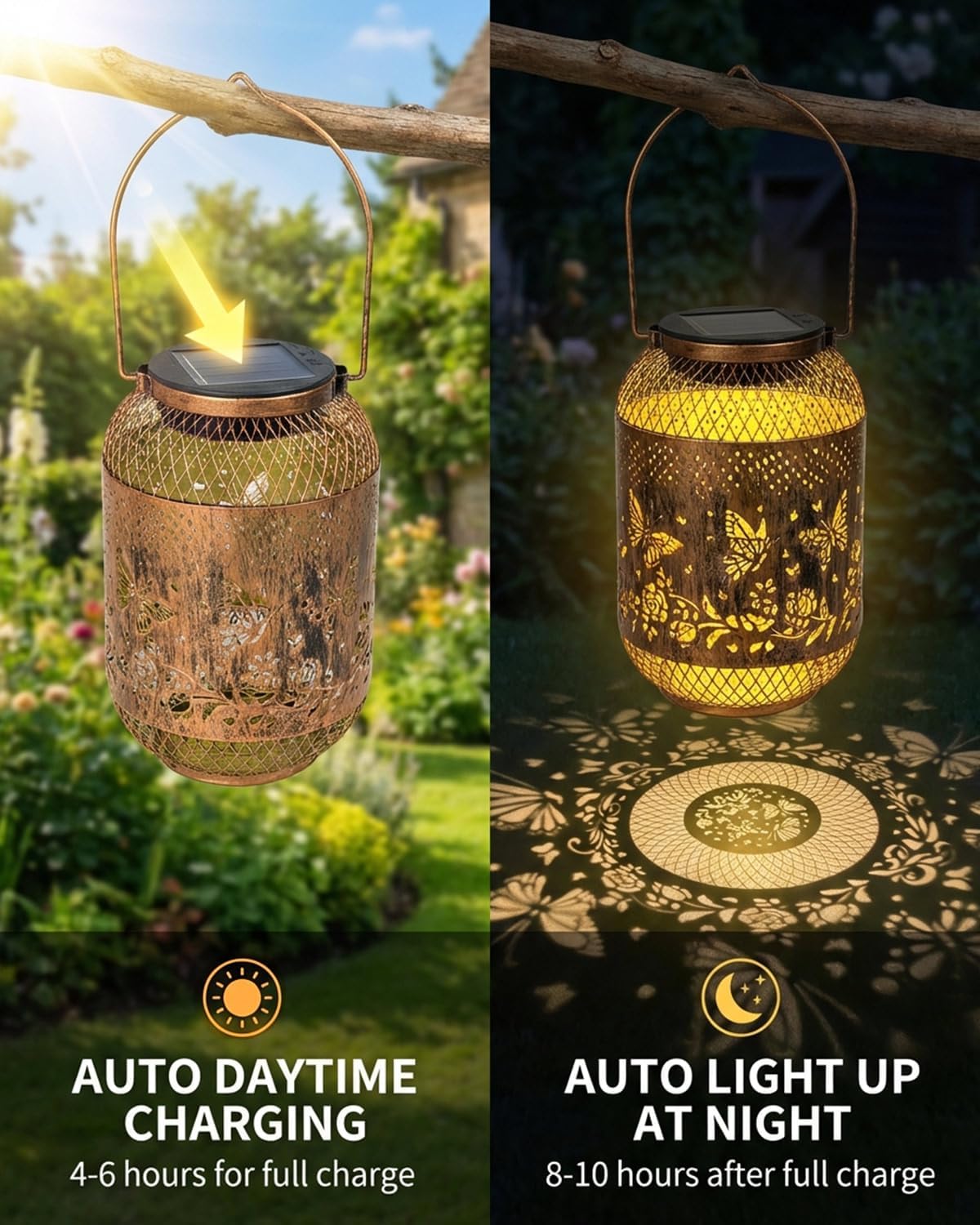 Thumbnail 4 de Solar Lanterns Light Butterfly Flower Solar Garden Lanterns (Outdoor, IP65) for patio and garden décor