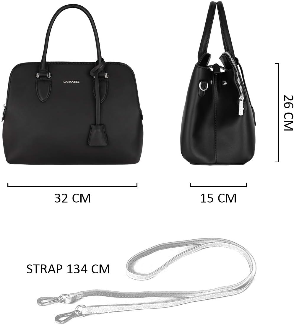 Thumbnail 5 de David Jones Sac à Main Femme Cabas Fourre-Tout en PU – Élégance Quotidienne, Noir