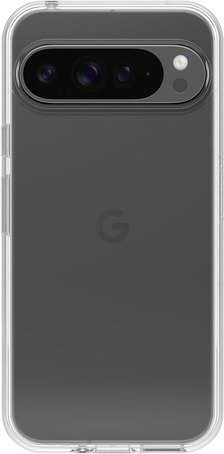 Detalle de OtterBox Cover Symmetry Clear per Google Pixel 9 Pro XL: protezione sottile e trasparente, testata MIL-STD 810G