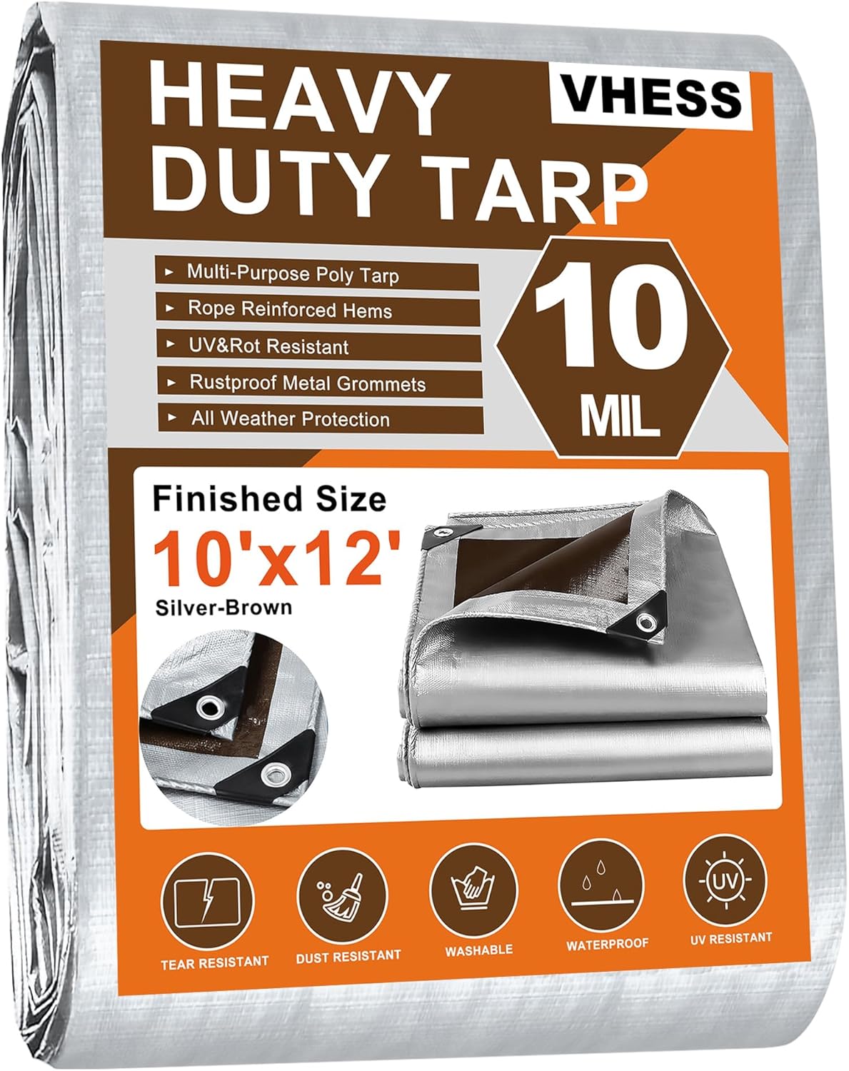 Waterproof Tarp 10 x 12 ft ⛺