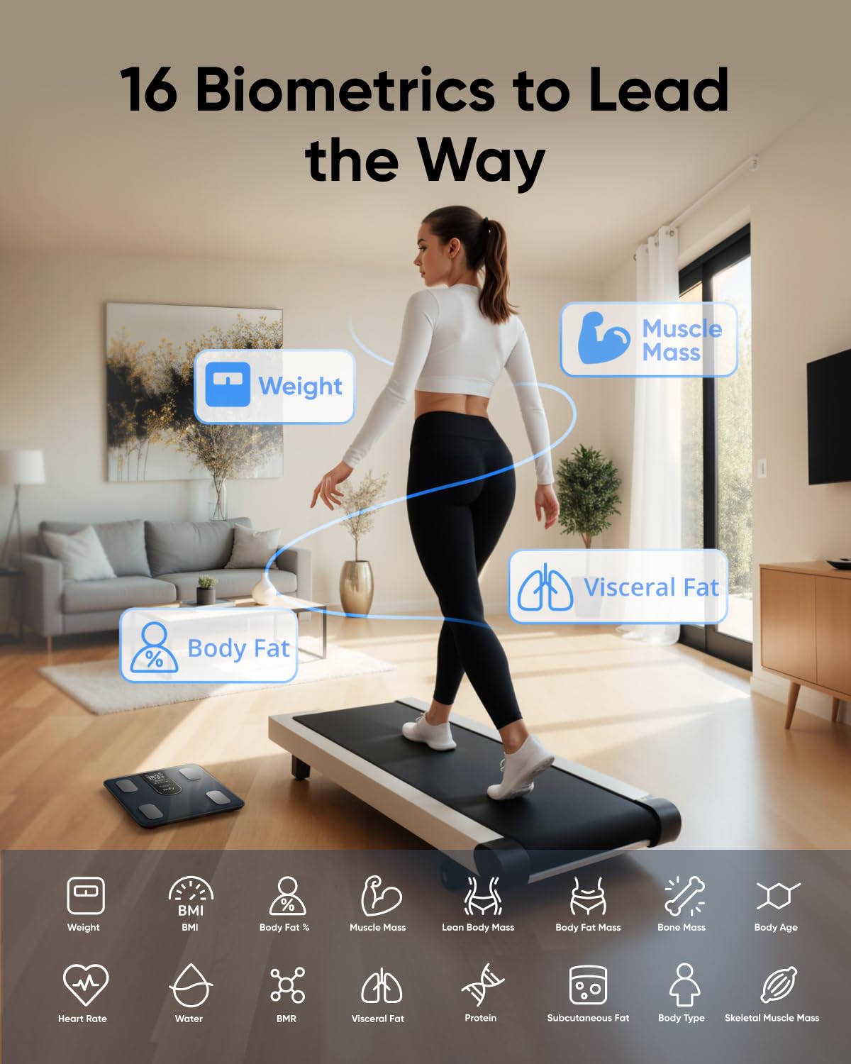 Detalle 2 de eufy Smart Bathroom Scales C20 with Large TFT Screen (Bluetooth, 16 metrics)