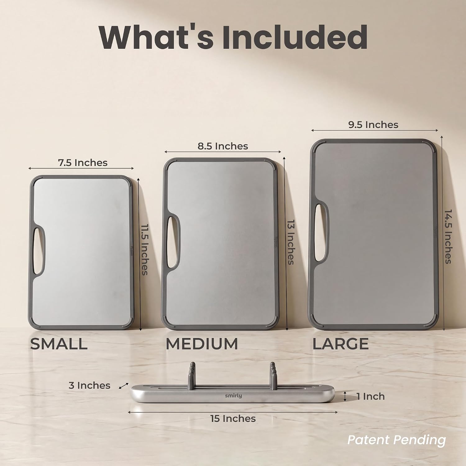 Detalle 2 de SMIRLY Titanium Cutting Board Set
