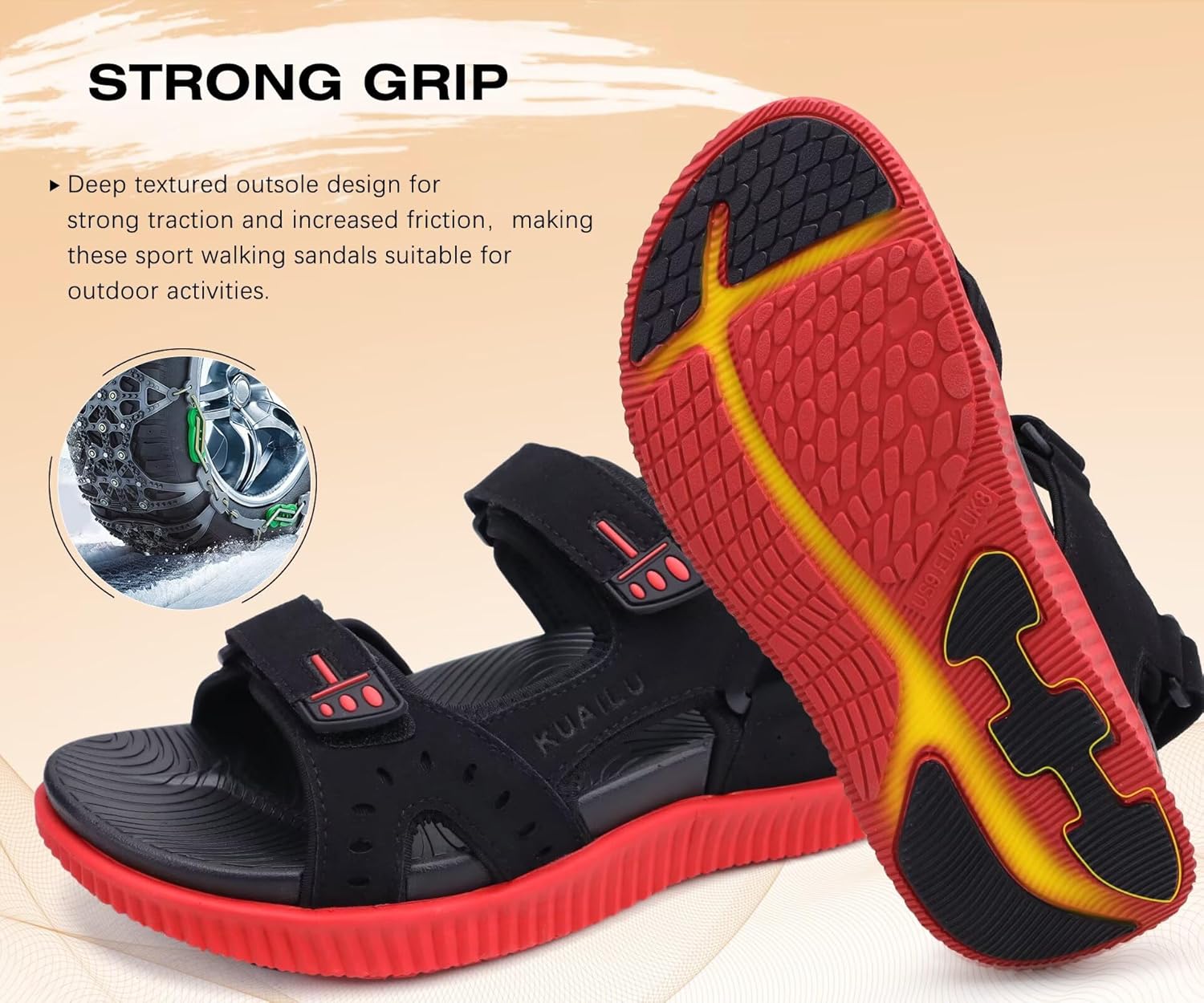 Thumbnail 3 de KuaiLu Herren Wandersandalen mit orthopädischem Recovery-Support, Sommer-Trekkingsandalen (Gr. 40–48)