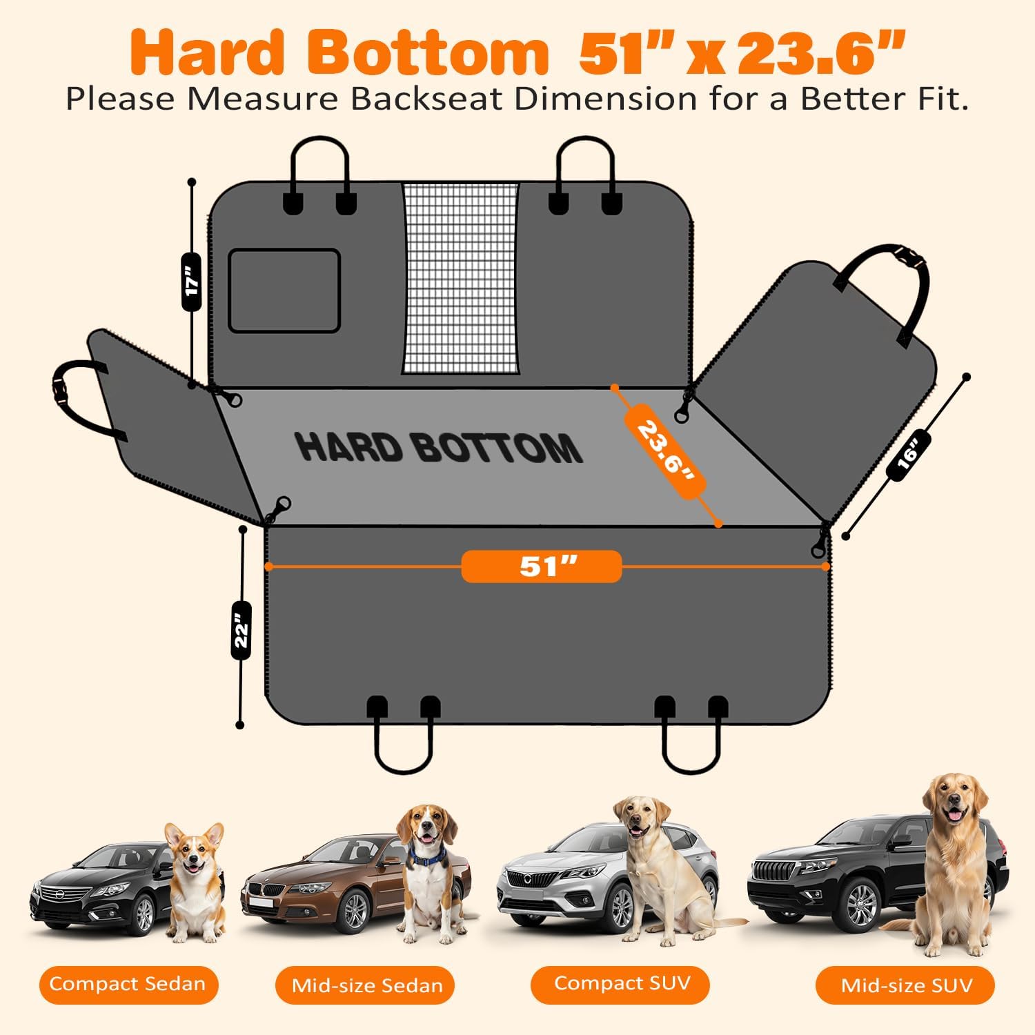 Thumbnail 4 de URPOWER PU Leather Backseat Extender for Dogs